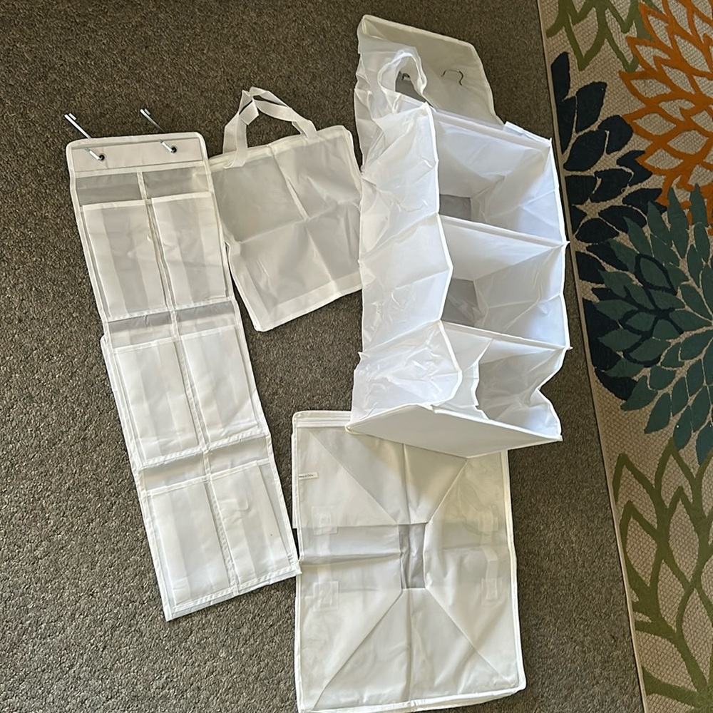 NWOT Set Of College Dorm Closet Storage Essentials - White